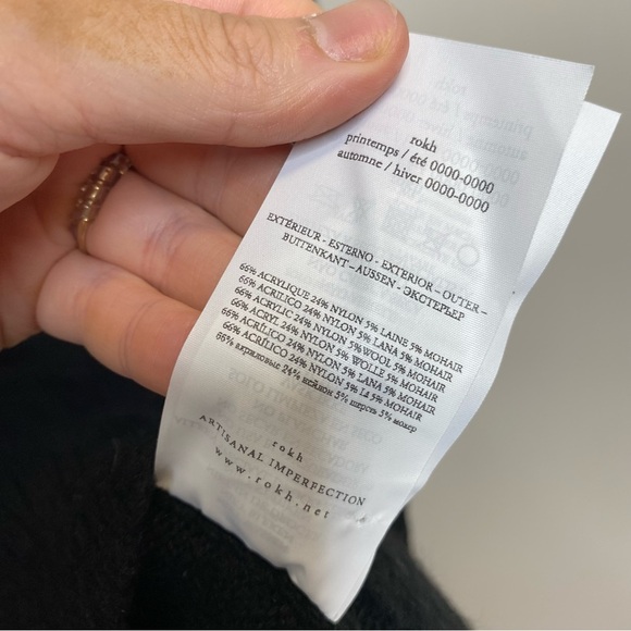 ROKH Double Tie Front Sweater in black size small - Picture 7 of 13